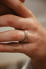 Men's Geometric Ring Satin Finish Wedding Band