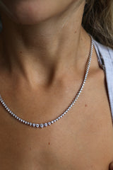Graduated Diamond Tennis Necklace