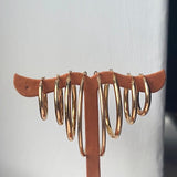 9k FeatherLite Gold Hoops | Med Classic