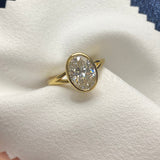Oval Cut Bezel Split Shank
