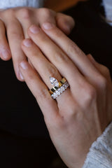 Oval Cut 5x3mm U-Prong Lab Grown Diamond Wedding Ring