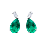 Emerald and Diamond Earrings | Pear & Oval