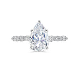 Pear Cut Lab Grown Diamond with Marquise and Round Diamond Band Setting