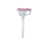 Pink Pear Sapphire Engagement Ring | Trapezoid Sides