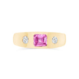 Pink Sapphire & Diamond Dome Ring