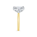 Radiant Cut Engagement Ring with Calf Head Side Stones