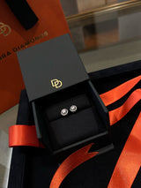 Round Cut Lab Grown Diamond Stud Earrings | Diamond Halo