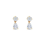 Round diamond and pear drop earrings