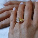 Toi et Moi Yellow Sapphire and Diamond Ring