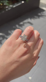 Radiant Cut Solitaire Pavé | Hidden Halo