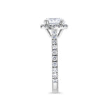 Oval Cut Halo with Pave Band Engagement Ring. Deltora Diamonds Sustainable Lab Diamond Bridal Jewellery Australia.