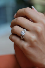 Micro Claw Set Wedding Ring with Sustainable Lab Diamonds.