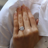 Deltora Diamonds Cushion Cut Four Claw Solitaire Setting with sustainable lab diamonds.