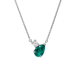 Deltora Diamonds Emerald Necklace with Emerald Cut Diamond Accent.
