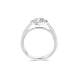 Round Cut With Halo Plain Band Engagement Ring. Deltora Diamonds Sustainable Lab Diamond Bridal Jewellery.