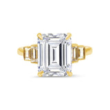 Deltora Diamonds Emerald Cut with Bezel Set Baguettes Setting made with sustainable lab diamonds.