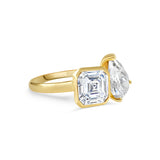 Deltora Diamonds Toi et Moi Pear and Asscher Setting made with sustainable lab diamonds.