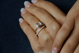 Deltora Diamonds East West Bezel Set Emerald Cut Setting made with sustainable lab diamonds.