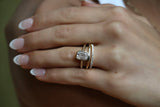 Deltora Diamonds Emerald Cut Thin Band Bezel Set Setting made with Sustainable Lab Diamonds.