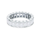 Deltora Diamonds Emerald Bezel Set Cut Eternity Wedding Ring made with sustainable lab diamonds.