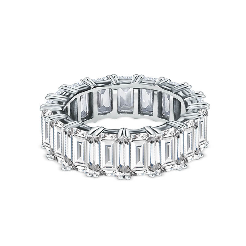 Emerald cut online diamond eternity band