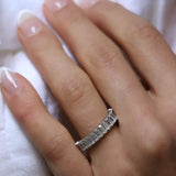 Deltora Diamonds Emerald Cut Petite Wedding Ring made with sustainable lab diamonds.
