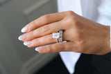 Deltora Diamonds Emerald Cut Four Claw Solitaire Setting with sustainable lab diamonds.