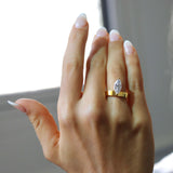 Deltora Diamonds Floating Marquise Diamond Cigar Band made with sustainable lab diamonds.