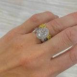 Yellow Oval Cut Diamond Half Eternity Wedding Ring. Deltora Diamonds Sustainable Lab Diamond Jewellery.