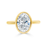 Oval Cut Thin Band Bezel Set Engagement Ring. Deltora Diamonds Sustainable Lab Diamond Jewellery.
