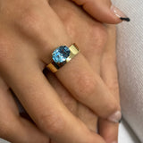 Floating Cobalt Blue Sapphire Cigar Band made with Sustainable Lab Sapphires.