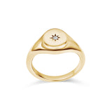Star Set Lab Grown Diamond Pinky Signet Ring - one left