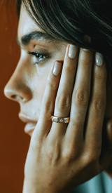 Deltora Diamonds Gypsy Set Diamond Cigar Band made with sustainable lab diamonds.