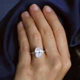 Deltora Diamonds Oval with Petite Pear Side Stones Setting made with sustainable lab diamonds.
