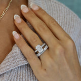 Deltora Diamonds Radiant Cut Three Sided Micro Pavé Setting made with sustainable lab diamonds.