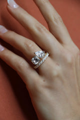 Deltora Diamonds Toi et Moi Pear and Asscher Setting made with sustainable lab diamonds.