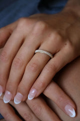 Deltora Diamonds Triple Micro-Pavé Set Wedding Ring with Sustainable Lab Diamonds.
