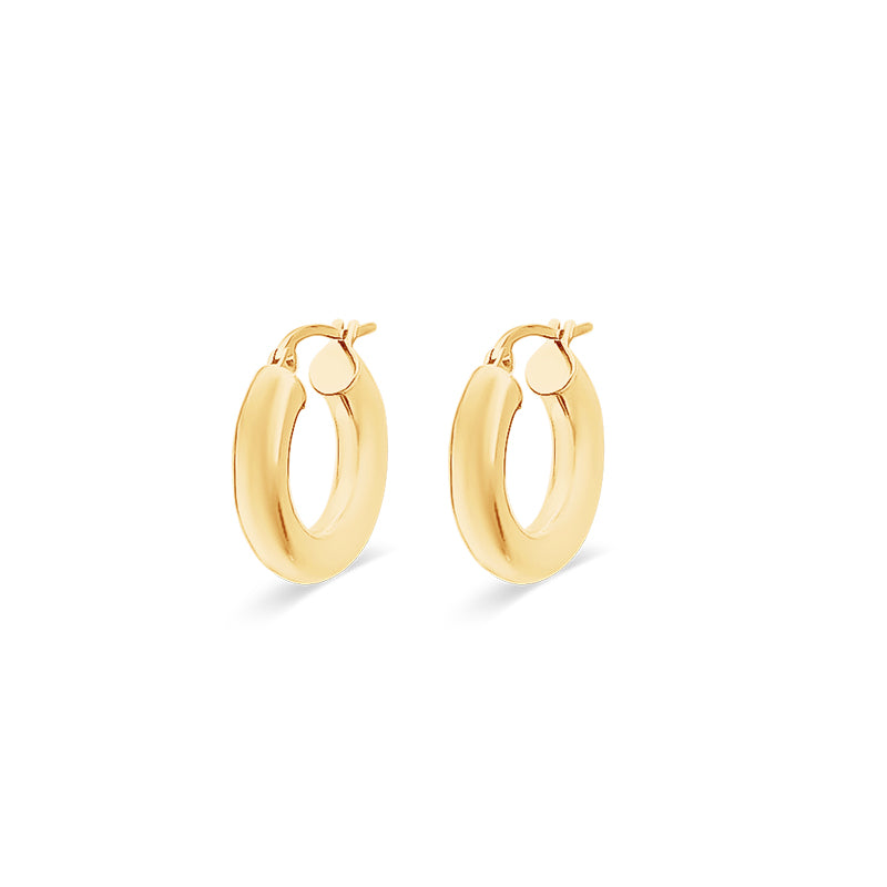 9k FeatherLite Gold Hoops | Sm Chunky