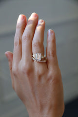 Deltora Diamonds Emerald Cut with Bezel Set Baguettes Setting made with sustainable lab diamonds.