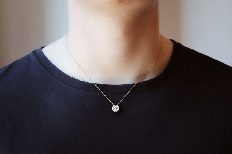 Men's Diamond Necklace | Bezel Set Lab Grown Diamond