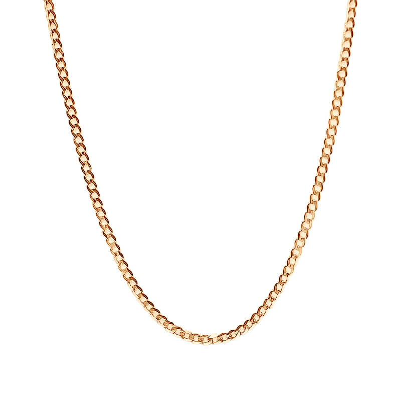 Men's Gold Chain Necklace - Flat Curb