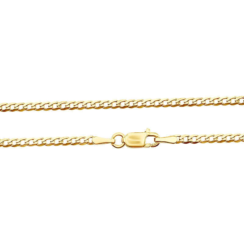 Men's Gold Chain Necklace - Flat Curb