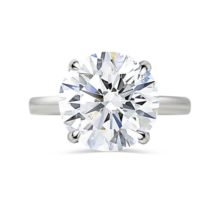Round Solitaire Engagement Ring | Four Claw | White Gold