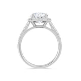 Round Brilliant Cut Lab Diamond Engagement Ring | Halo Pave