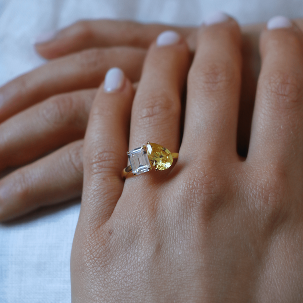 Two stone ring design deals