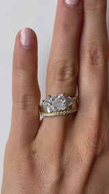 Princess Cut Engagement ring with trilliant side stones setting