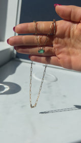 Paraiba Tourmaline Paperclip Necklace | "One & Only"
