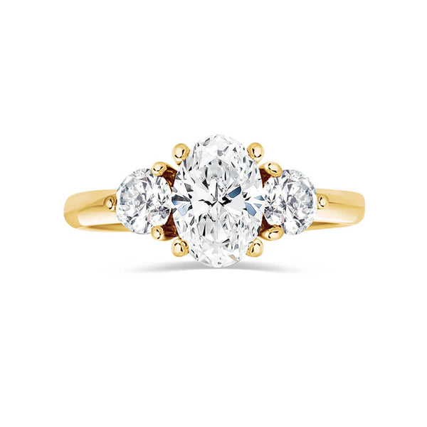 Oval With Round Accents Engagement Ring. Deltora Diamonds Sustainable Lab Diamond Bridal Jewellery Australia.