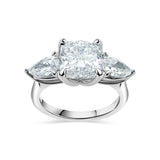 Deltora Diamonds Cushion Cut with Pear Side Stones Engagement Ring made with Sustainable Lab Diamonds.