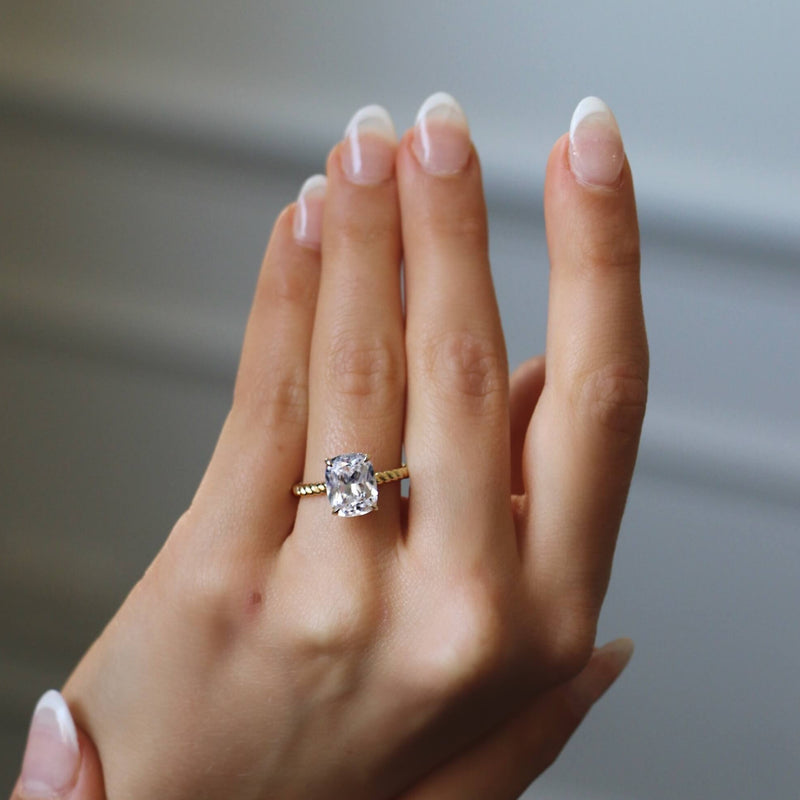 Diamond Rope Band with Hidden Halo Engagement Ring Deltora